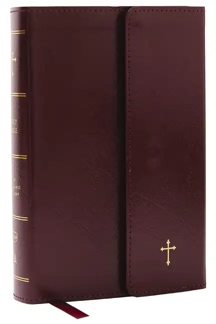 NKJV Compact Paragraph-Style Bible W/ 43,000 Cross References, Burgundy Leatherflex W/ Magnetic Flap, Red Letter, Comfort Print: Holy Bible, New King - Imitation Leather