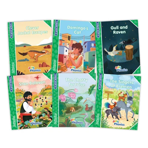 Jolly Phonics Folktales Green Readers (Level 3) Complete Set (1-6): In Print Letters (American English Edition) - Paperback