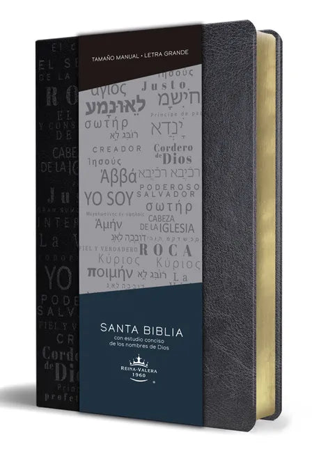 Biblia Rvr60 Letra Grande Tamaño Manual, Simil Piel Negro Con Nombres de Dios / Spanish Bible Rvr60 Handy Size Large Print Leathersoft Black with Name - Paperback