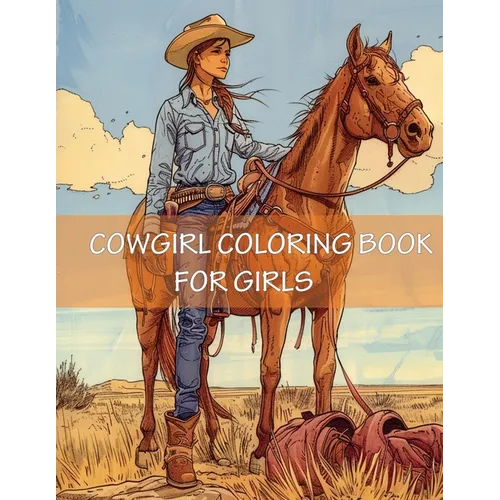 Cowgirl Coloring Book For Girls: 45 Beautiful Western Country Cow Images for Young Girls, Teens and Adults - Paperback