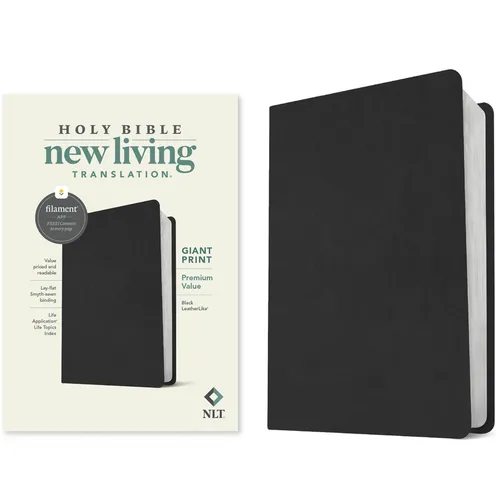 NLT Giant Print Premium Value Bible, Filament-Enabled Edition (Leatherlike, Black) - Imitation Leather