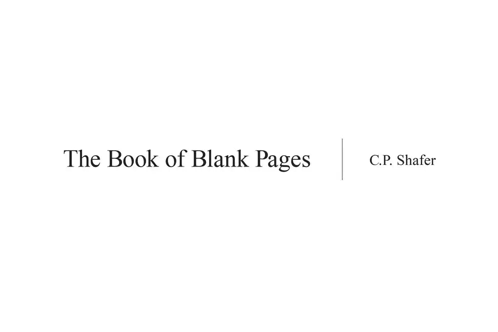 The Book of Blank Pages - Paperback