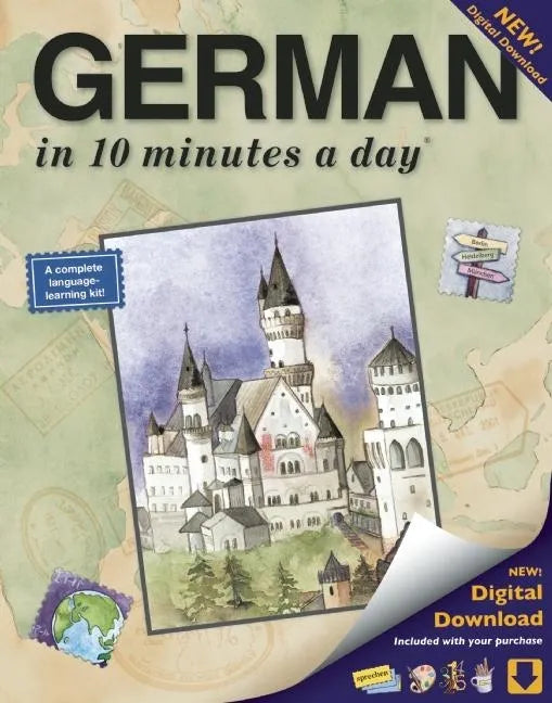 German in 10 Minutes a Day: Language Course for Beginning and Advanced Study. Includes Workbook, Flash Cards, Sticky Labels, Menu Guide, Software, - Paperback