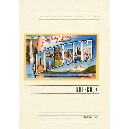 Vintage Lined Notebook Greetings from Oregon - Paperback