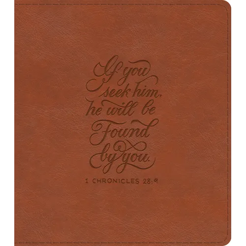 ESV Journaling Study Bible (Trutone, English Saddle, 1 Chronicles 28:9 Design) - Imitation Leather