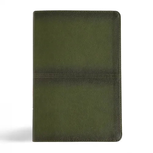CSB Men's Daily Bible, Olive Leathertouch, Indexed - Imitation Leather
