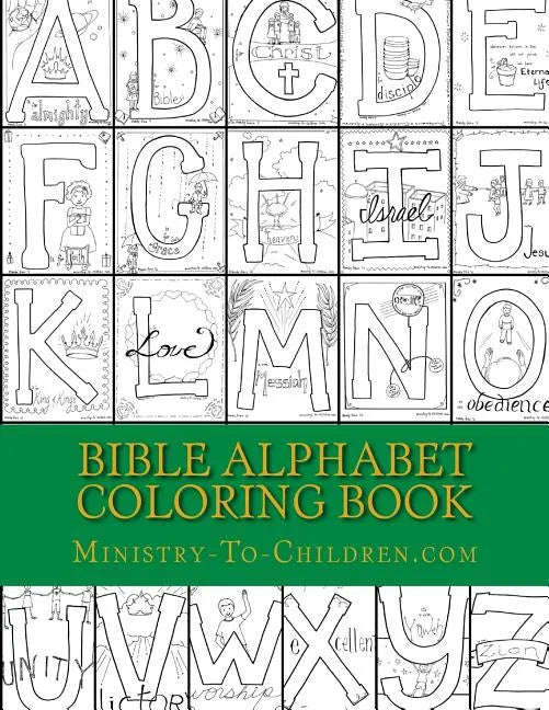 Bible Alphabet Coloring Book: Christian themed coloring sheets for every letter in the alphabet. - Paperback
