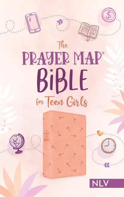 The Prayer Map Bible for Teen Girls Nlv [Coral Dandelions] - Imitation Leather
