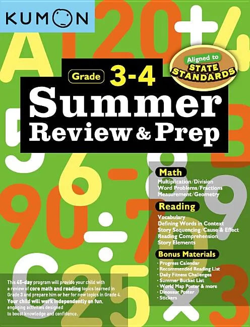 Kumon Summer Review and Prep 3-4 - Paperback