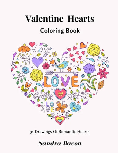 Valentine Hearts Coloring Book - Paperback