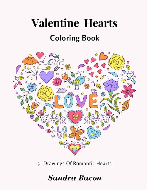 Valentine Hearts Coloring Book - Paperback