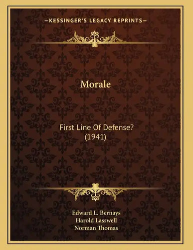Morale: First Line Of Defense? (1941) - Paperback