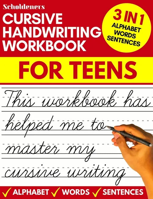 Cursive handwriting workbook for teens: cursive writing practice workbook for teens, tweens and young adults (beginners cursive workbooks / cursive te - Paperback