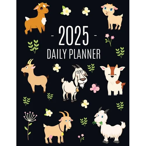 Goat Planner 2025: Daily Organizer: January-December (12 Months) Beautiful Agenda with Cute Farm Animals - Paperback