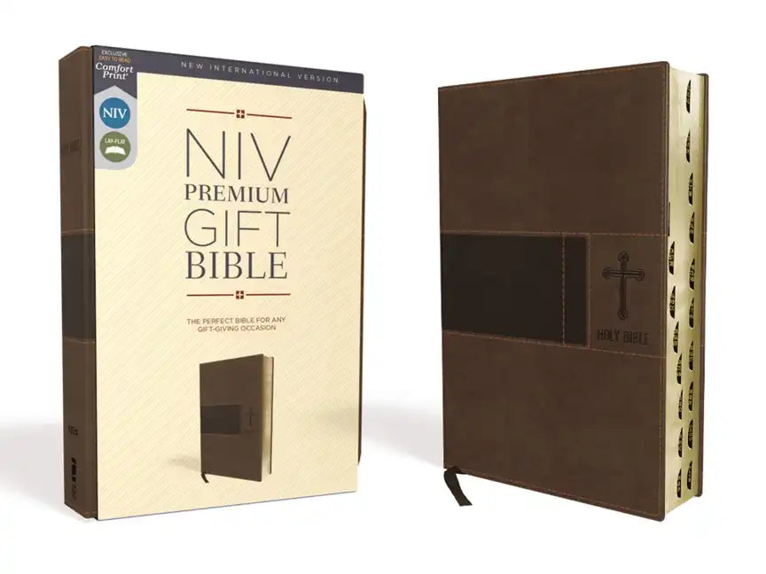 Niv, Premium Gift Bible, Leathersoft, Brown, Red Letter Edition, Indexed, Comfort Print - Imitation Leather