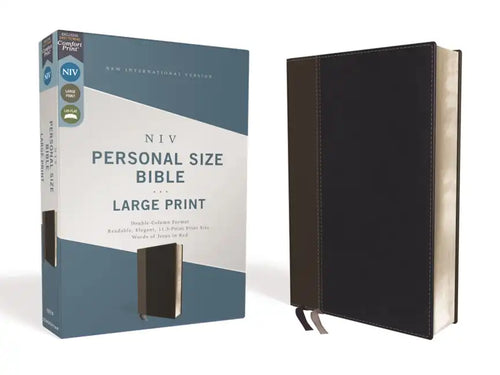 Niv, Personal Size Bible, Large Print, Leathersoft, Black, Red Letter Edition, Comfort Print - Imitation Leather