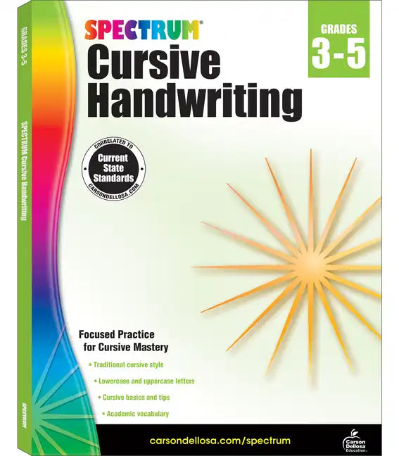 Spectrum Cursive Handwriting, Grades 3 - 5: Volume 108 - Paperback