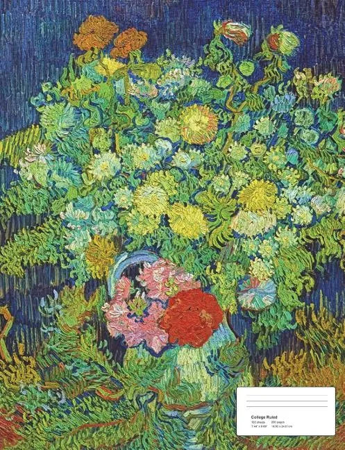 Vintage Flower Painting on Blue - Paperback