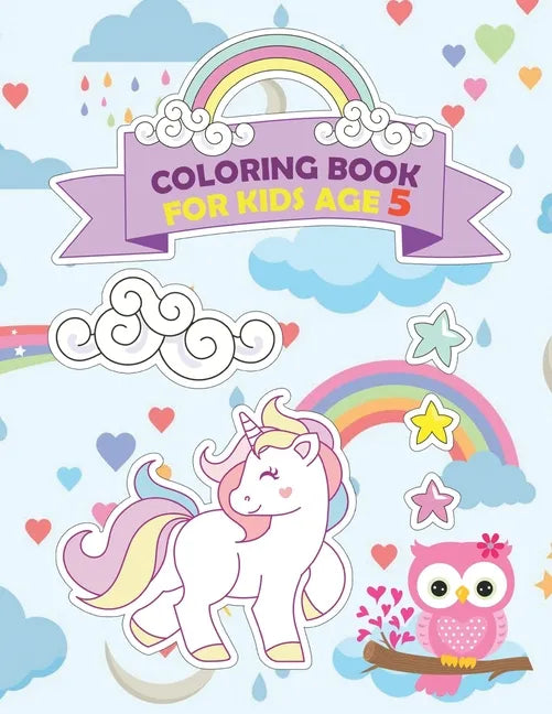 Coloring Book Unicorn Journal and Sketchbook for Kids age 5: Unicorn Journal and Notebook for Kids, space for Coloring, Drawing and Sketching. - Paperback
