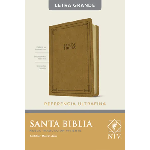 Santa Biblia Ntv, Edición de Referencia Ultrafina, Letra Grande (Sentipiel, Marrón Claro, Índice, Letra Roja) - Imitation Leather