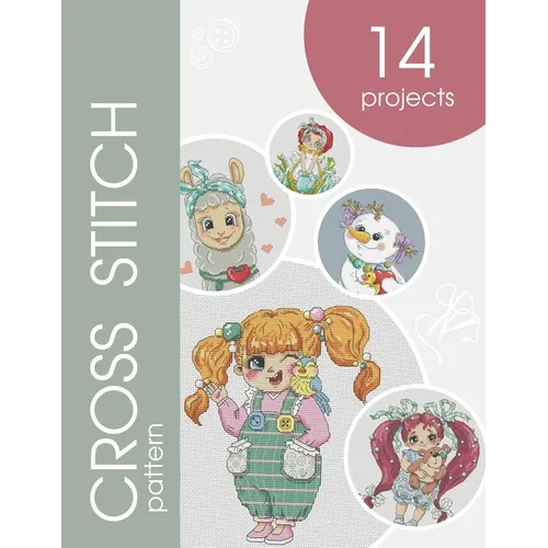 Counted cross stitch patterns book: 14 cute projects - Paperback
