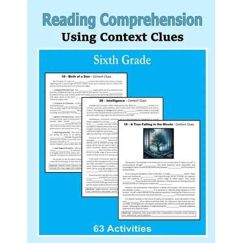 Reading Comprehension - Using Context Clues - Sixth Grade - Paperback