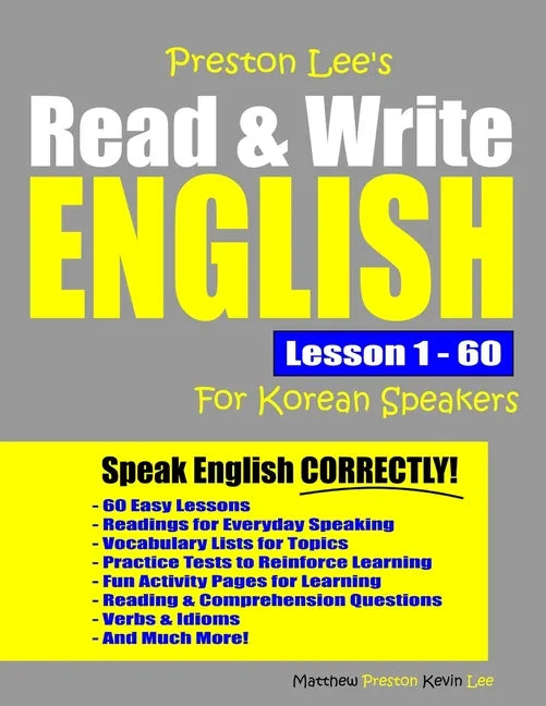 Preston Lee's Read & Write English Lesson 1 - 60 For Korean Speakers - Paperback