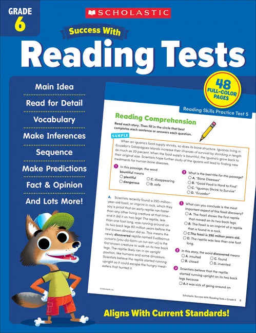 Scholastic Success with Reading Tests Grade 6 Workbook - Paperback