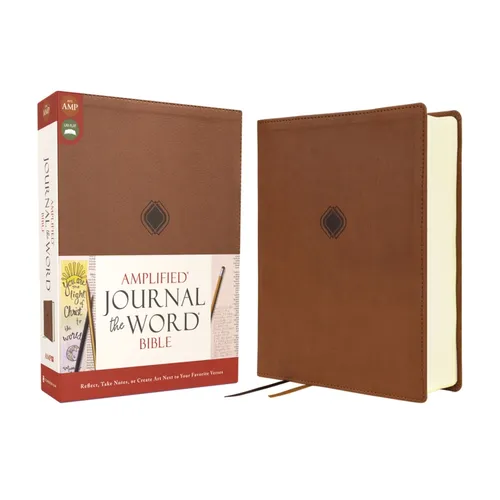 Amplified Journal the Word Bible, Leathersoft, Brown: Reflect, Take Notes, or Create Art Next to Your Favorite Verses - Imitation Leather
