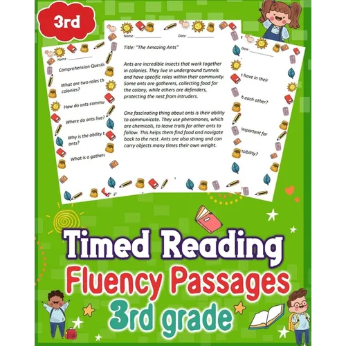 Timed Reading Fluency Passages 3rd Grade: Enhance 3rd-grade reading skills with timed fluency passages. Engaging practice for improved comprehension - Paperback