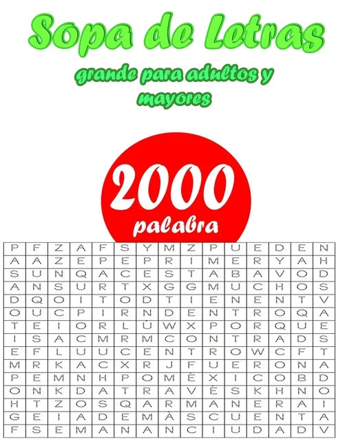 Sopa de letras grande para adultos y mayores: Ejercicios memoria, regalos para personas mayores - Paperback