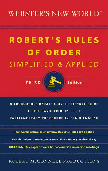Webster's New World Robert's Rules of Order Simplified and Applied, Third Ed. - Paperback