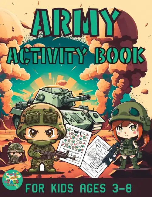 Army activity book for kids ages 3-8: A military themed gift for kids ages 3 and up - Paperback