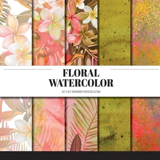 Floral Watercolor: Scrapbook Paper Collection: Decorative Paper For Scrapbooking, Origami & Papercraft Projects - Paperback