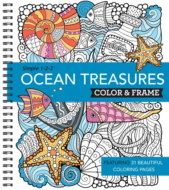 Color & Frame - Ocean Treasures (Adult Coloring Book) - Spiral