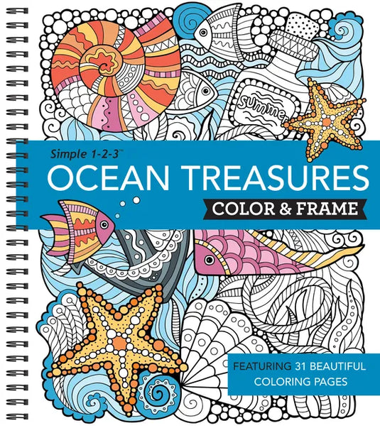 Color & Frame - Ocean Treasures (Adult Coloring Book) - Spiral