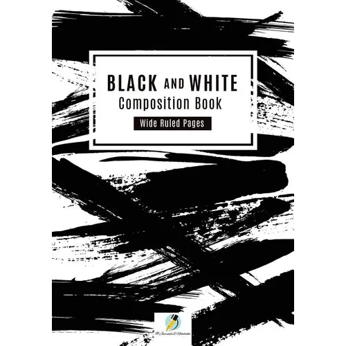 Black and White Composition Book Wide Ruled Pages - Paperback