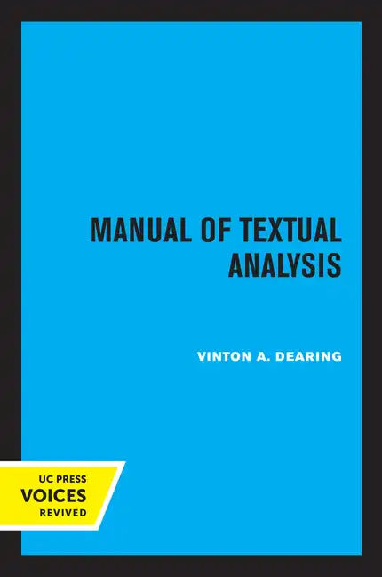 Manual of Textual Analysis - Paperback