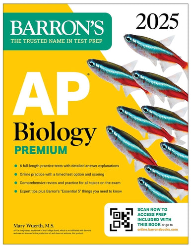 AP Biology Premium, 2025: Prep Book with 6 Practice Tests + Comprehensive Review + Online Practice - Paperback