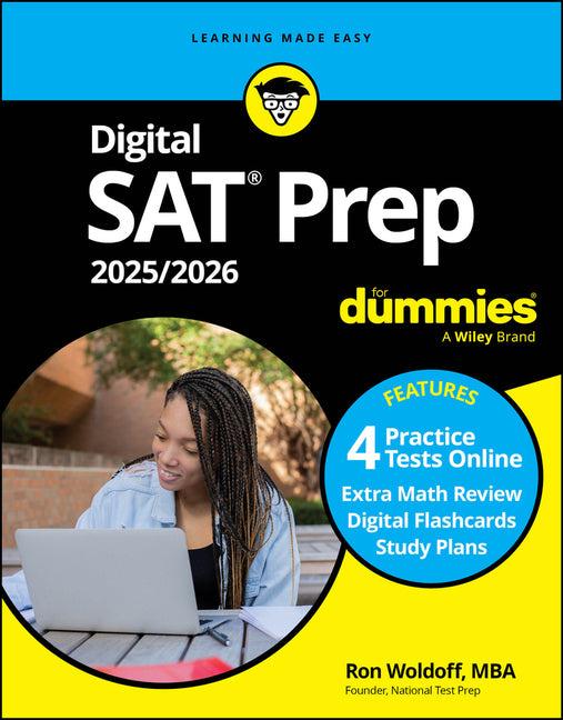 Digital SAT Prep 2025/2026 for Dummies: Book + 4 Practice Tests + Flashcards Online - Paperback