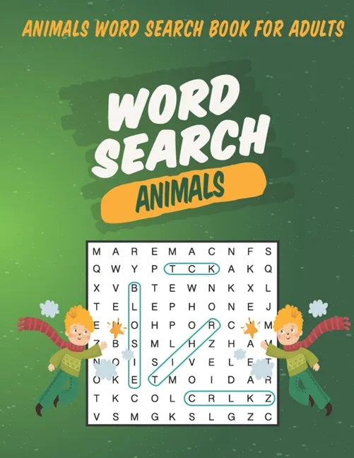 Animals Word Search Book For Adults: Large Print Puzzle For Adults & Seniors - Paperback