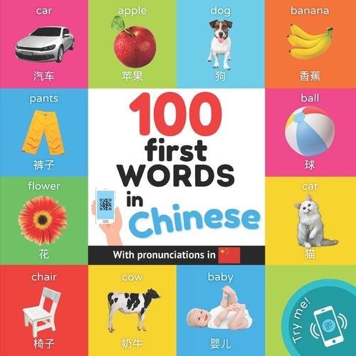 100 first words in chinese: Bilingual picture book for kids: english / chinese with pronunciations - Paperback