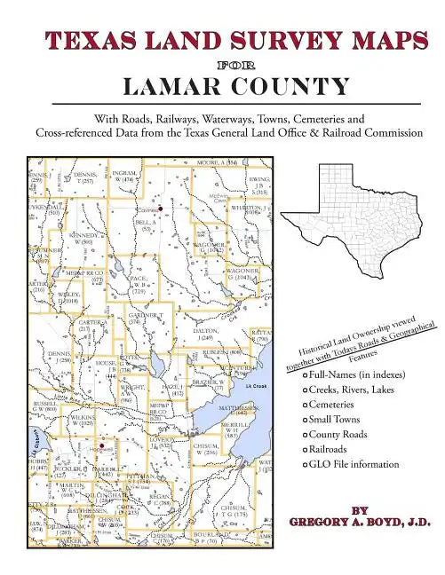 Texas Land Survey Maps for Lamar County - Paperback