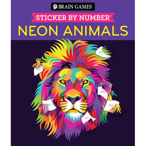 Brain Games - Sticker by Number: Neon Animals - Paperback