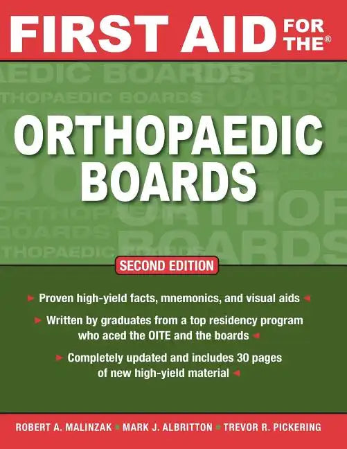 First Aid for the Orthopaedic Boards, Second Edition - Paperback