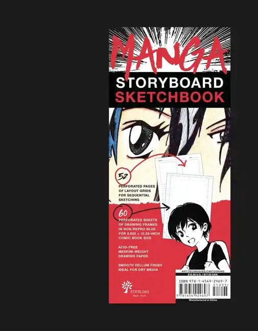 Manga Storyboard Sketchbook: A Comic Book Sketchbook with Storyboard Layout Grids, Acid-Free Medium-Weight Drawing Comic Book Paper - Hardcover