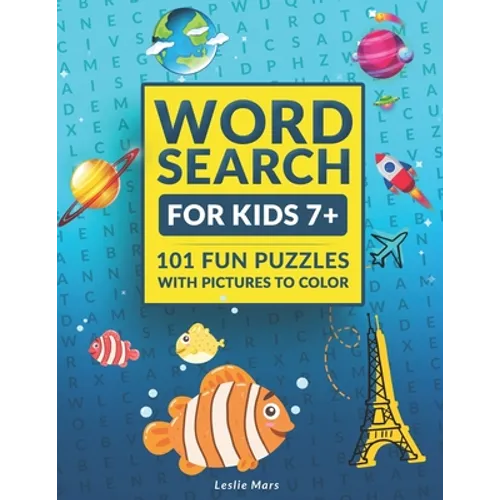 Word Search for Kids: Puzzle Book for Ages 7 and Up - 101 Fun Puzzles with Pictures to Color - Paperback