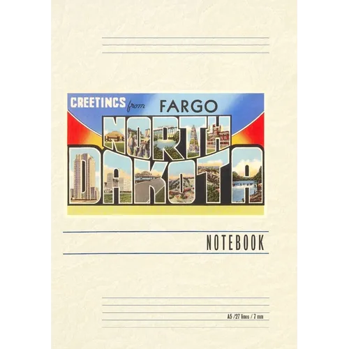 Vintage Lined Notebook Greetings from Fargo, North Dakota