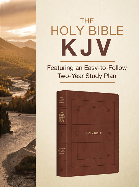 The Holy Bible Kjv: Featuring an Easy-To-Follow Two-Year Study Plan [Cinnamon & Gold] - Imitation Leather