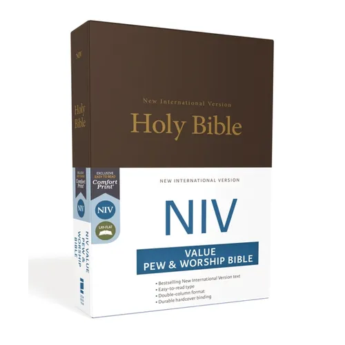 NIV, Value Pew and Worship Bible, Hardcover, Brown - Hardcover